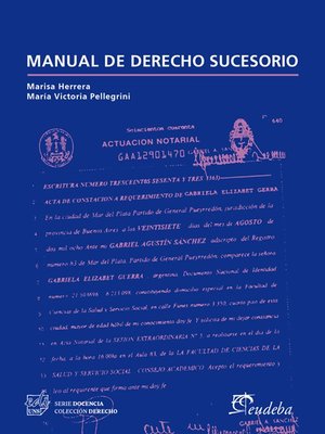 cover image of Manual de derecho sucesorio